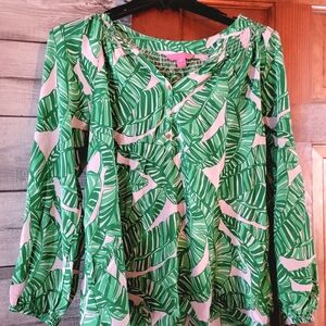 Lilly Pulitzer Green Leaf Print Women's Top